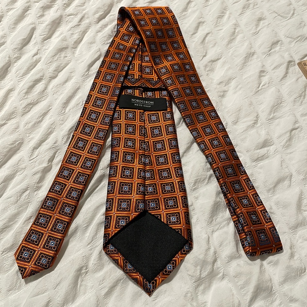 Orange and blue Nordstrom men’s shop tie